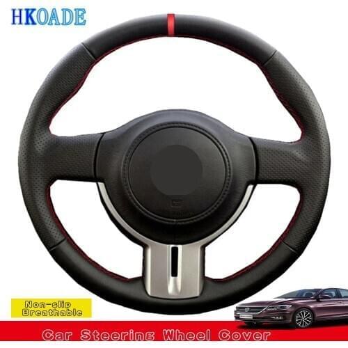 DIY Hand-stitched Black Soft Artificial Leather Car Steering Wheel Cover For Toyota 86 2012 -2015 For Subaru BRZ 2012-2015