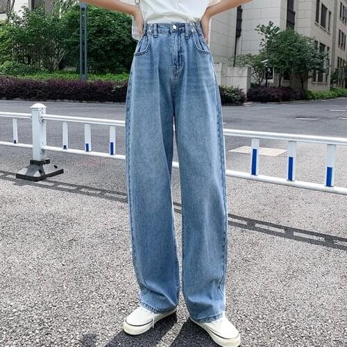 GLODTAOS Oversized Adjustable Jean Femme High Waisted Vintage Boyfriend Baggy Jeans Women Casual Loose Plus Size Straight Pants