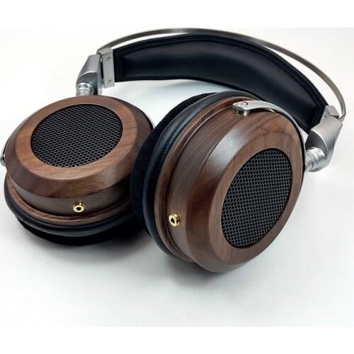 HiFI 50mm Headphone Speaker Over Ear Headset With 3.5mm Audio Cable Finished Open-Back FEarphone Zinc alloy Wooden New Arrivals