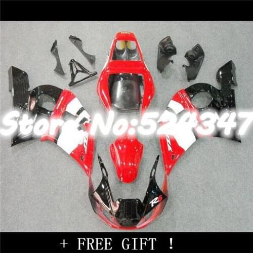 B Injection Fairings kit for 1998 - 2002 YZF R6 red white plastic parts 1999 2000 2001 98 99 00 01 02 fairing kits