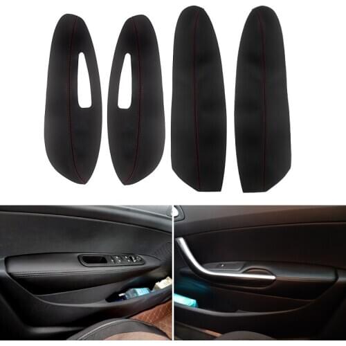 Car Interior Microfiber Leather Door Armrest Panel Cover Protective Skin Trim For Peugeot 308 2009 2010 2011 2012 2013 2014