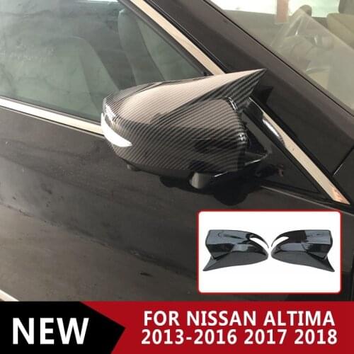 Pcmos ABS Carbon Fiber Style Rear View Mirror Cover For Nissan Altima 2013-2016 2017 2018 Exterior Parts Mirror Covers Stickers
