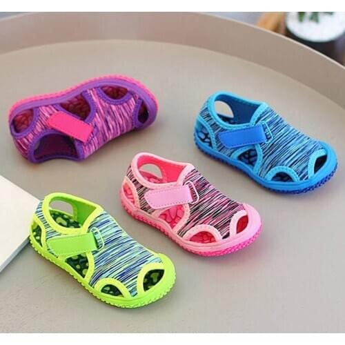 Summer Toddler Infant Kids Baby Girls Boys Shoes Fashion Solid Color Beach Non-slip Hollow Out Outdoor Anti-collision Sandals#g4