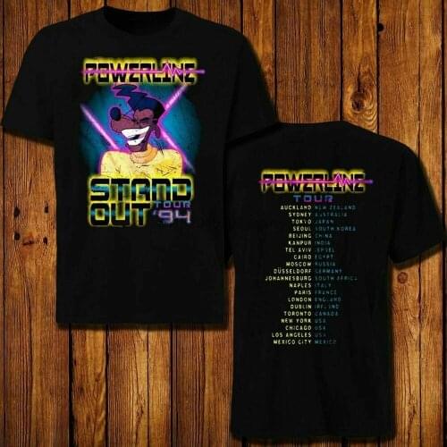 Hot!! Goofy Powerline Stand Out Tour 94 Vintage 90s Neon T-Shirt Reprint