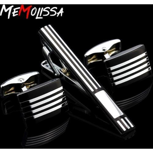 MMS New Arrival Gemelos Tie Clip Cufflinks Set Detalles Para Boda Regalos Cufflinks High Quality Clip De Corbata