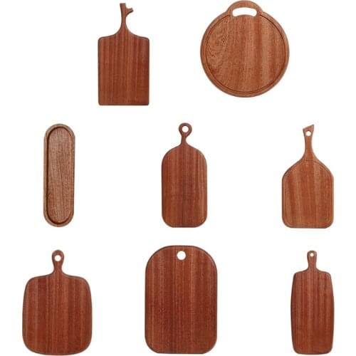 W0YD Multi-Functional Solid Wood Cutting Board with Handle Fruit Pizza Bread Plate Cheese Crackers Serving Platter