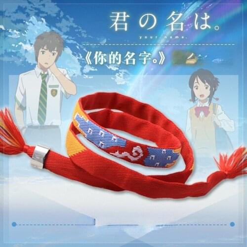 Fashion Lover Bracelet Movie Your Name Bracelet Chain Jewelry Cosplay Handmade Red Bracelet Rope Charm Jewelry Kimi no Na wa