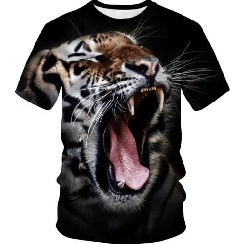 T shirt men black tiger 3D printed casual mens o-neck t shirts fashion mens tops men T-shirt short sleeve tshirt Male 2019 New
