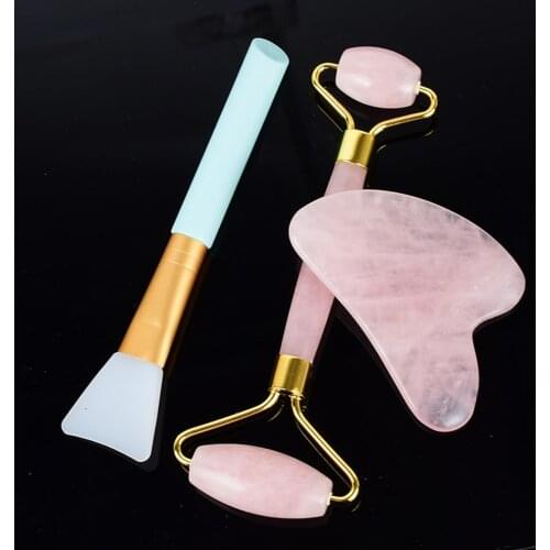 Jade Roller Gua Sha Makeup Brush Set Natural Massager for Face Body Eye Gouache Scraper Massage Tool Facial Guasha Skincare