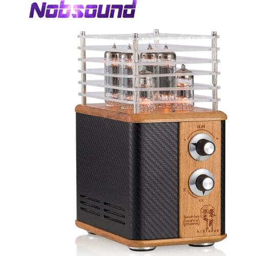 Nobsound HiFi Vintage 6P15 Vacuum Tube Power Amplifier Bluetooth 5.0 Receiver Desktop Audio Push-pull Amp APTX-HD