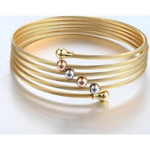 New 2017 Gold Colour Twist Wire Mesh Hand Bangle Multilayer Charm Bracelets Pulseiras Fashion Jewelry For Women Bijoux