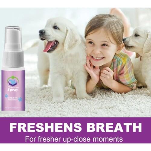 Pet Breath Freshener Spray Dog Teeth Cleaner Dog Cat Oral Healthy Care Pet Dog Supplies Stain Odor Removers Cleaning Safety