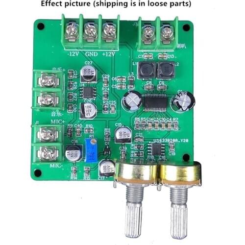 Audio microphone class D TPA3110D2 power amplifier board diy kit circuit training NE5532 preamplifier board