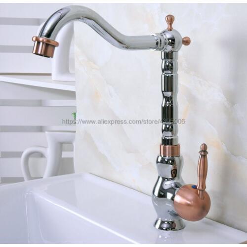 Polished Chrome Basin Faucet Swivel Spout Vessel Sink Bathroom Faucet Vanity Lavatory Mixer Taps Bnf909