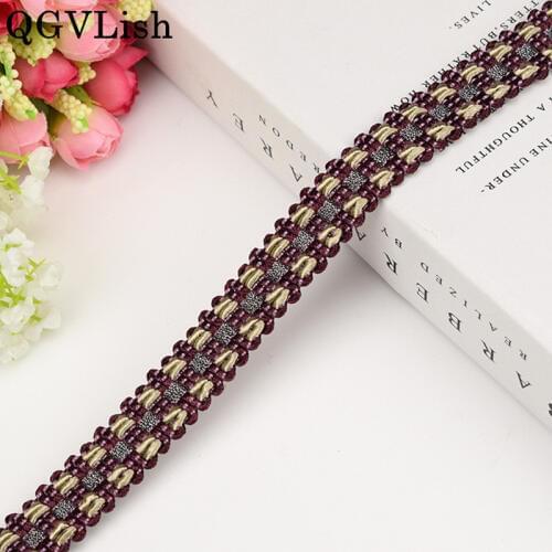 QGVLish 12M/lot 2cm Wide Curtain Lace Trims Belt Ribbons DIY Sewing Sofa Stage Tablecloth Clothing Chair Edge Lace Trim Decor