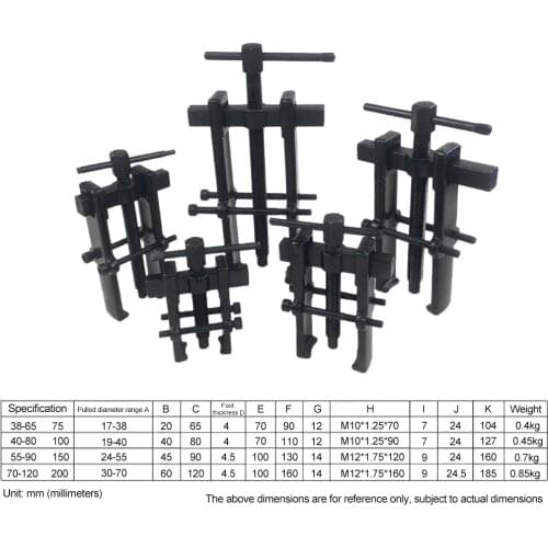 Bearing Gear Puller Remover Hand Tool Two Jaw Twin Legs Removal Kit Separate Lifting Device Pull Forging Heavy Duty Mechanical