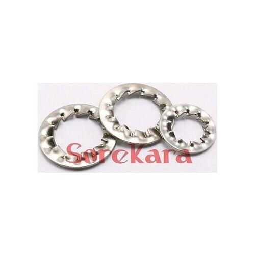 50pcs Stainless Steel M3-M16 Shakeproof Internal Serrated Lock Washers