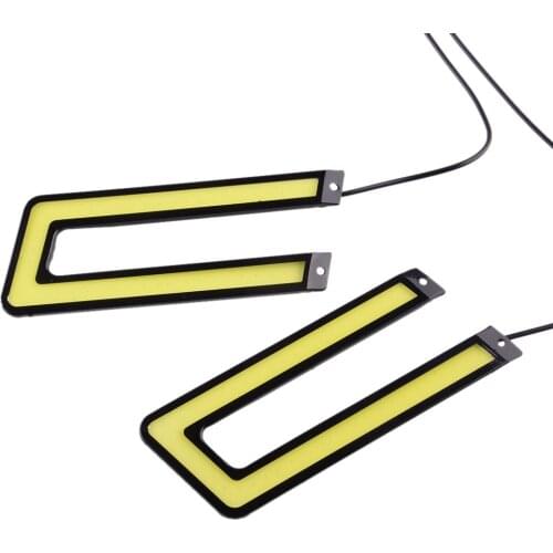 Universal Car 455LM 4.5W 12V U Shape White COB LED Driving Daytime Running Light DRL Fog Parking Lamp Replacement