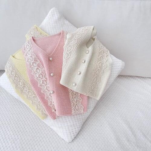 Spring girls Sweater Lace Vest Baby Knit Sweater Girls kids Vest toddler girl sweater baby girl winter clothes
