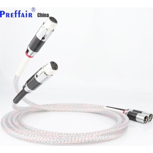 High Quality Pair Nordost Valhalla 7N silver plated audio interconnect balance cable with Carbon fiber XLR plug connector