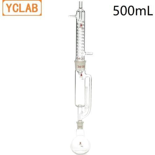 YCLAB 500mL Extraction Apparatus Soxhlet with Coiled Condenser and Ground Glass Joints Laboratory Chemistry Equipment