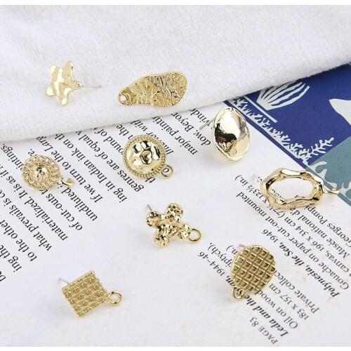 10pcs Korean Fashion Alloy Irregular Geometry Tremella Earrings With Hanging Stud Earrings Women Material Jewelry Accessories