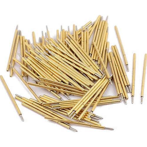 100pcs P058-F 0.58mm Dia 12mm Length Metal Spring Pressure Test Probe Needle