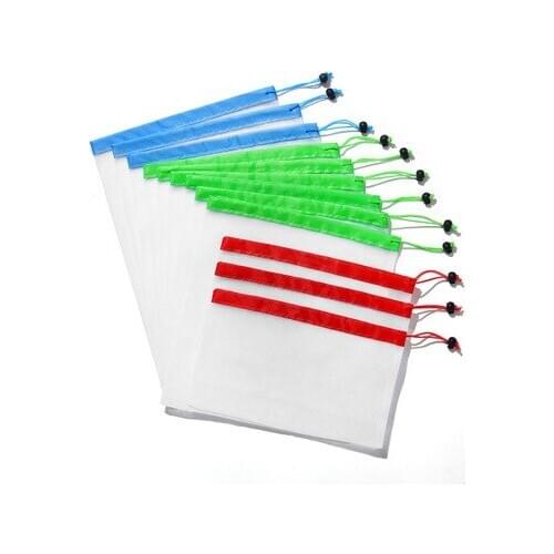 12pcs Reusable Produce Bags Washable Mesh Bags for Grocery Shopping Fruit Vegetable Toys Sundries Organizer Storage Bags