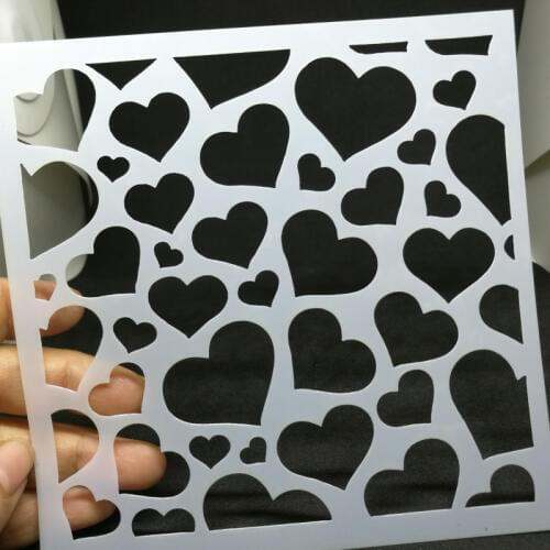 13*13 Heart frame Layering Stencils for Diy scrapbook/photo album Decorative Embossing coloring,painting stencil,home decor