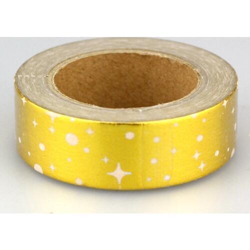 1X 10m Foil Washi Tape Paper Gold Starry Sky Japanese Stationery Kawaii Sticker Scrapbooking Tools Masking Tape Diy Photo Album