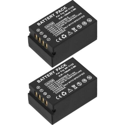 2PCS Full Decoding 1250mAh NP-T125 NP T125 NPT125 Rechargeable Digital Camera Battery Pack for Fujifilm Fuji GFX 50R 50S Camera