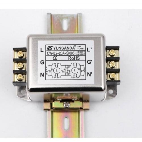 220V AC Power Filter with Card Rail Terminal CW4L2-20A-S(005)