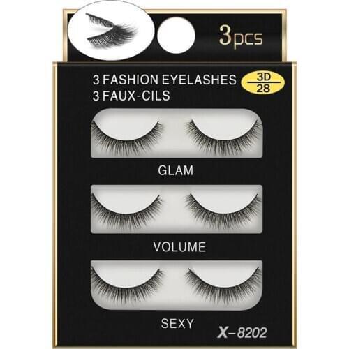 3 pairs eyelashes natural long 3d mink lashes handmade mink lashes false eyelashes makeup fake eyelashes cilios makeup 3D28