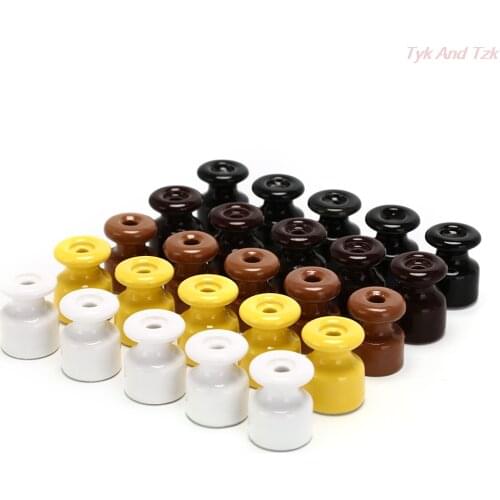 5pcs/lot Porcelain Insulator for Wall Wiring Ceramic Insulators High Frequency Electric Porcelain Ceramic Insulator 5 Colors