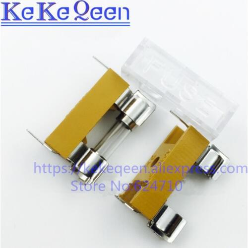 6*30mm Fuse glass tube fuse base 6x30mm insurance pipe box fuse clip yellow ribbon fuse holder with transparent cover
