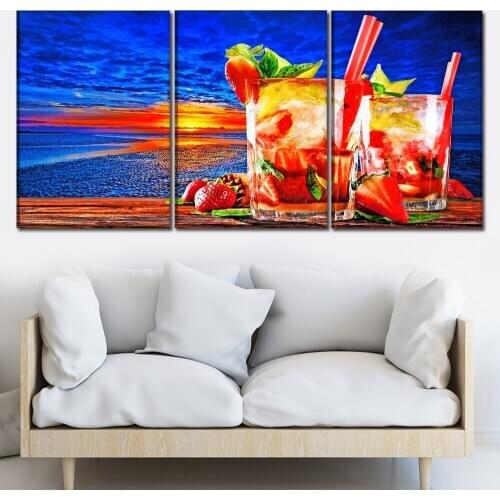 5d diy diamond painting Abstract Food Colorful Cocktail And Sea Sunset diamond embroidery cross stitch full round square drill