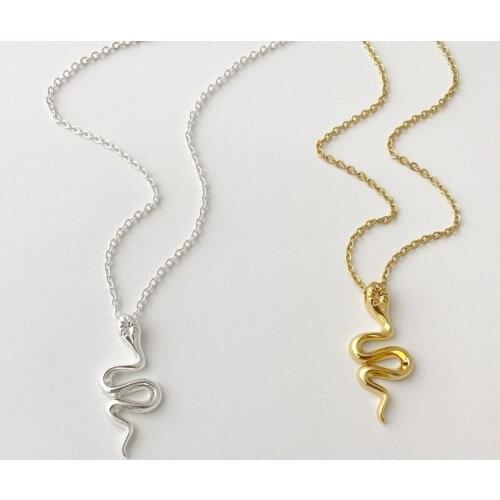 Vintage Stainless Steel Snake Cobra Pendant Necklace For Women Animal Necklaces Chain Short Long Minimalist Female Jewelry Gift