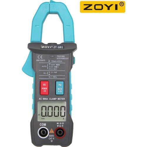 ZOYI ZT-QB3 Digital Smart Clamp Meter AC 600A Multimeter 4000 Counts True RMS Capacitance DC/AC Voltmeter Automatic Range