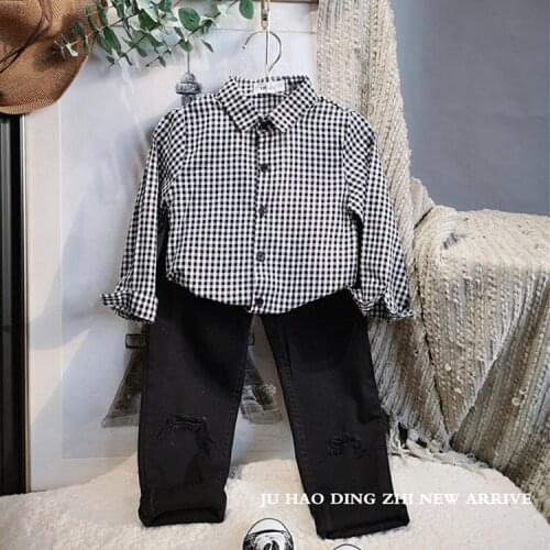 Children Lattice Versatile Shirt Baby Spring Clothing Baby 2020 New Style BOYS Western Style Long-sleeve Blouse
