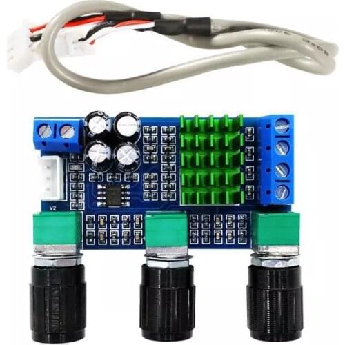 24V 1 PC DC 12V 80W x 2 Dual Channel Digital Audio TPA3116D2 Treble Bass Regulating Preset Pre Amplifier Board