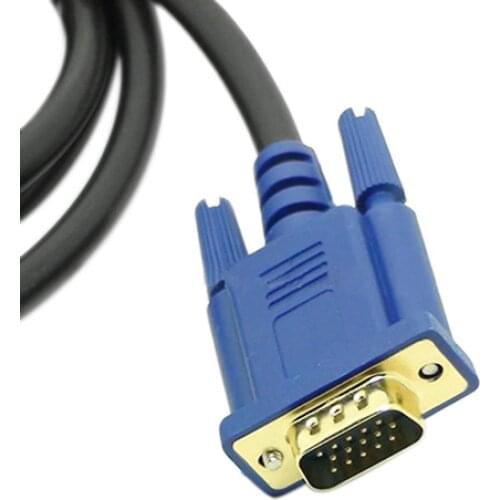6Ft 1.8M VGA HDMI-compatible Gold Male To VGA HD-15 Male Cable 1080P HDMI-compatible-VGA M/M Wire