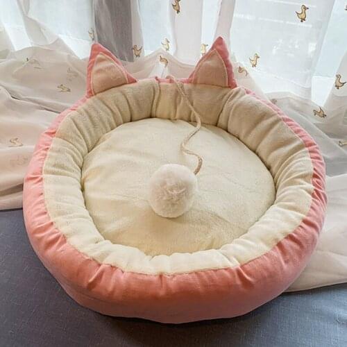 Dog Pet Bed Kennel Round Cat Bed Winter Warm Dog House Sleeping Soft Pet Bed Sleep Cats Nest Cat Supplies Puppy Cushion Mat