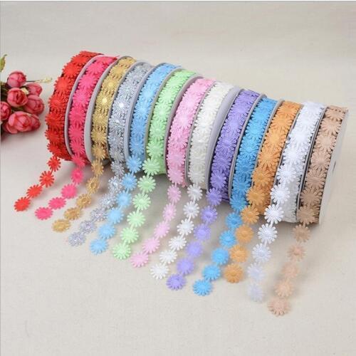 1 Pcs 20 Yard Width 2.5cm Embroidered Lace Fabric Ribbon Accessories For Clothing And Luggage Sewing Accessories