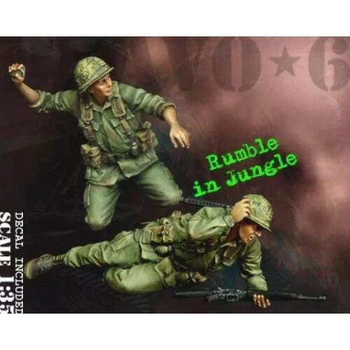 1/35 Scale Vietnam War US Army Jungle Throwing Grenades Unpainted Miniatures Resin Model Kit figure Free Shipping