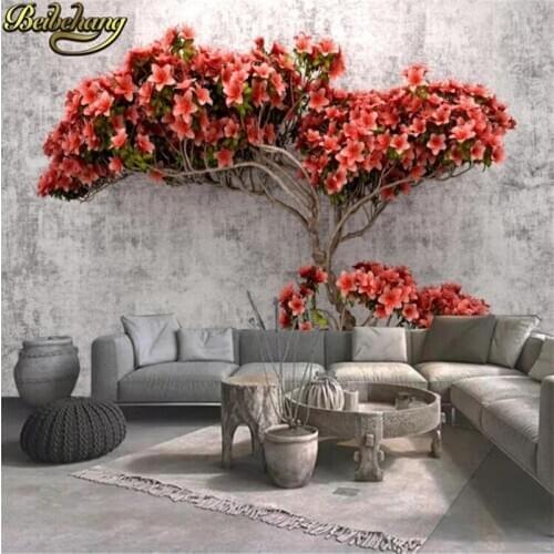 Beibehang Mural Wallpaper Printing Abstract Bedroom Living Room Backdrop Azalea flowers Photo Wallpapers decoracion habitacion