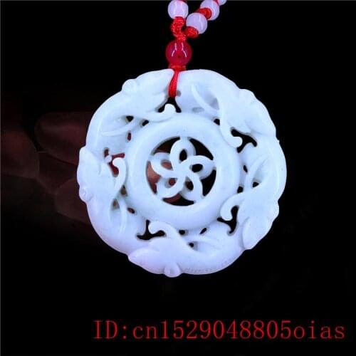 Jade Mouse Pendant Necklace Fashion Jewelry for Amulet Gifts Double-sided Chinese Women Men Carved Charm Green Natural