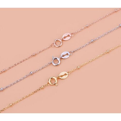 The new S925 Sterling Silver Necklace, cross between the bead chain , fashion sweet temperament simple bare chain