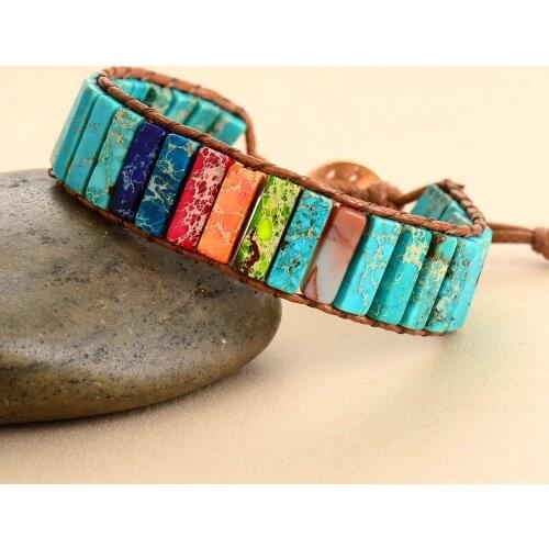 New 7 Chakra Bracelet Jewelry Natural Stone Beads Wrap Bracelet Vegan Unique Couples Bracelets Dropship Gifts