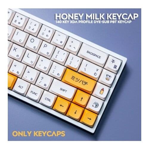 PBT Keycap 137 Keys DSA Profile DYE-SUB Personalized Minimalist White Honey Milk Japanese Keycaps For Mechanical Keyboard