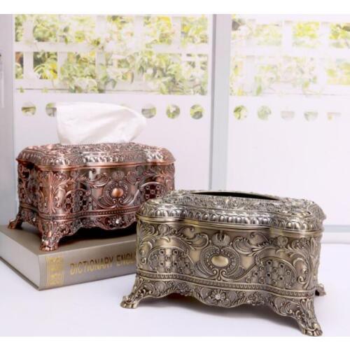 Luxury europe metal tissue box napkin dispenser tissue box holder tissue box gold for home decorative ZJH077